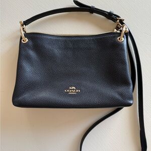 Coach Black Pebbled Leather Shoulder Bag